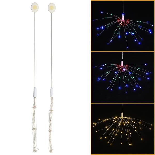 Button Battery Supply 3 Modalità FAI DA TE LED Firework Firwork String Light Christmas Party Decor - Warm White