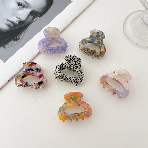 

2022 korea fashion girls cute small hair claws clip headdress acetate sheet colourful hollow out women hairpins accessories, Slivery;white