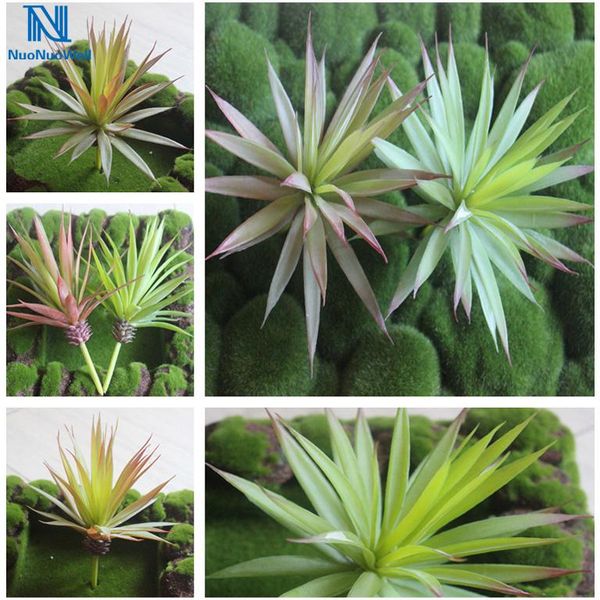 

nuonuowell 2 artificial plastic agave plant succulent green cactus fake plants cacti 20cm large