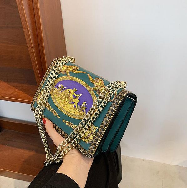 

women shoulder bags sweet and lovely colorss printed backpack personality graffiti painted handbag street trend color matching leather messe