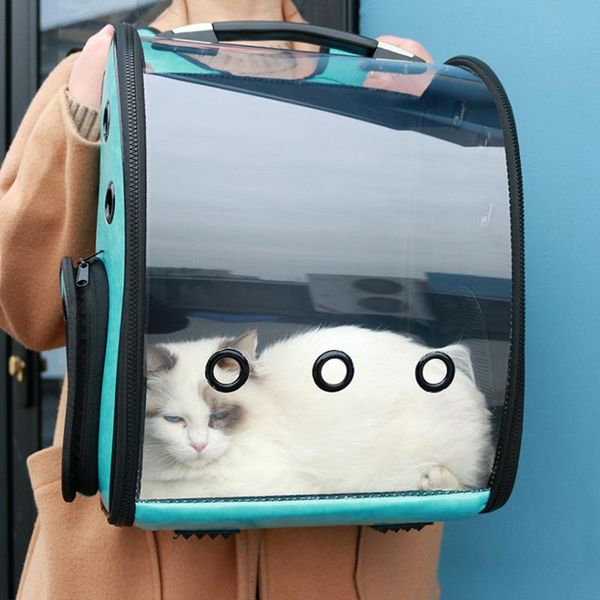 

cat carriers,crates & houses pet backpack portable bag breathable space travel transparent pets dog carrier products 42*35*24cm