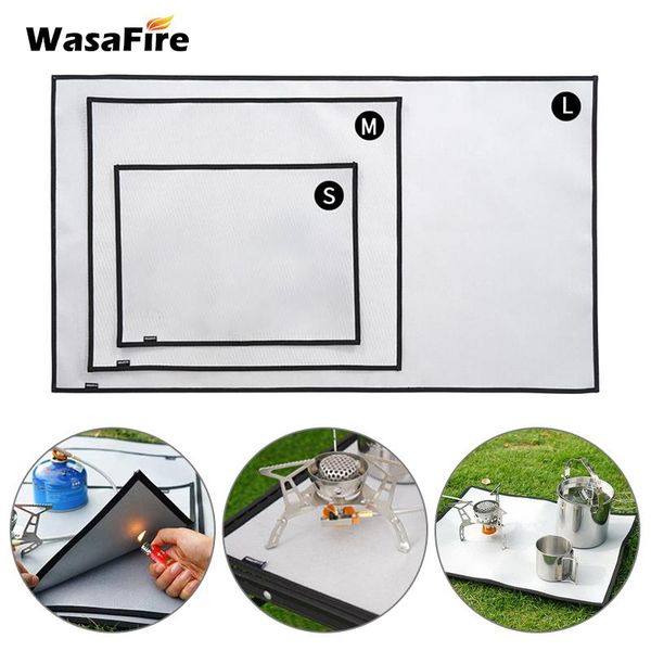 

outdoor pads camping fire retardant barbecue mat cloth flame embers blanket thermal insulation pad for picnic