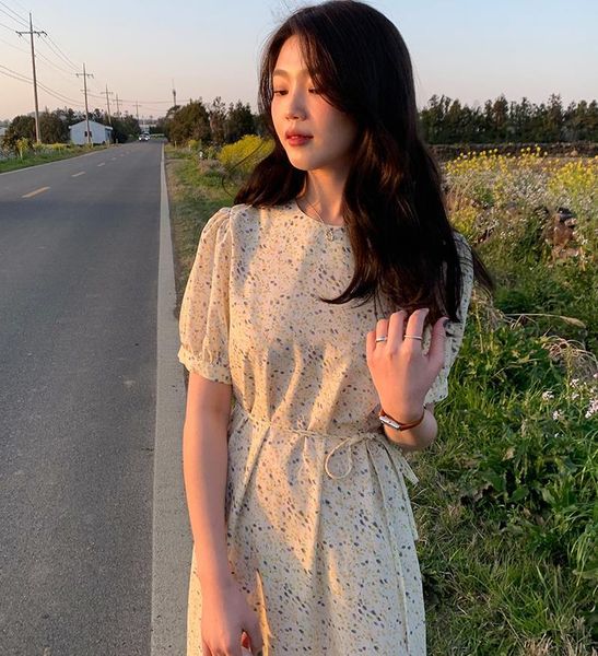 

casual dresses 2021 plus size floral print summer evening long vintage oversize short sleeve beach women robe vestido prom bbsu, Black;gray