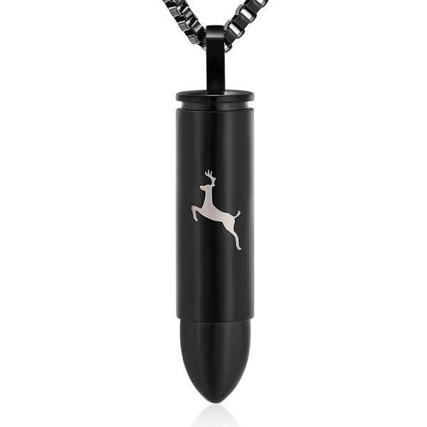 

chains cremation jewelry for ashes urn necklace stainless steel deer pendant ash keepsake memorial men women, Silver