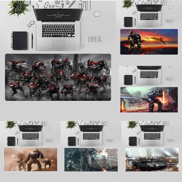 

mouse pads & wrist rests battle mech locking edge gaming player mousepad desk table game office work gamer large pad mats non-slip lapcu