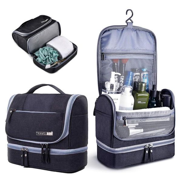 

cosmetic bags & cases travel waterproof organizer bag women portable makeup storage toiletry double layer handbag with hook