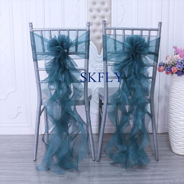 

amazing purple red blue gold light yellow pink white black turquoise green curly willow organza chair sashes