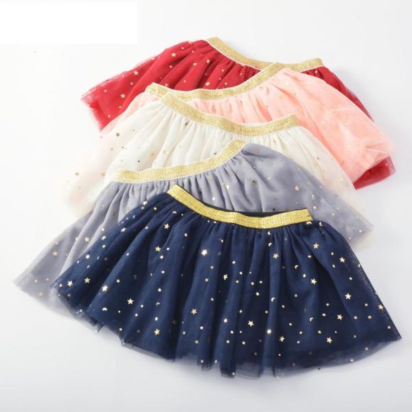 

skirts born baby girls pettiskirts tutu stars printed ball gown children cotton pleated tulle skirt children's clothing lz615, Blue