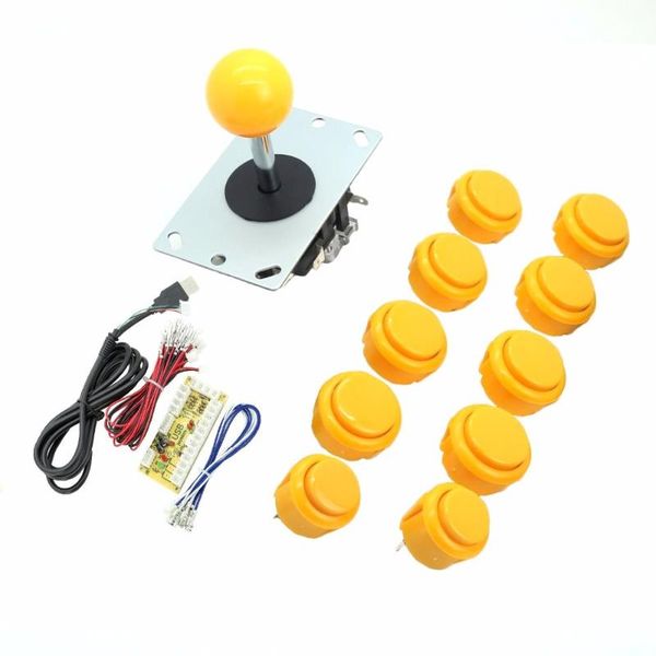 

game controllers & joysticks arcade joystick kit diy de zero atraso encoder usb para copia sanwa pc 24/30mm botoes ma