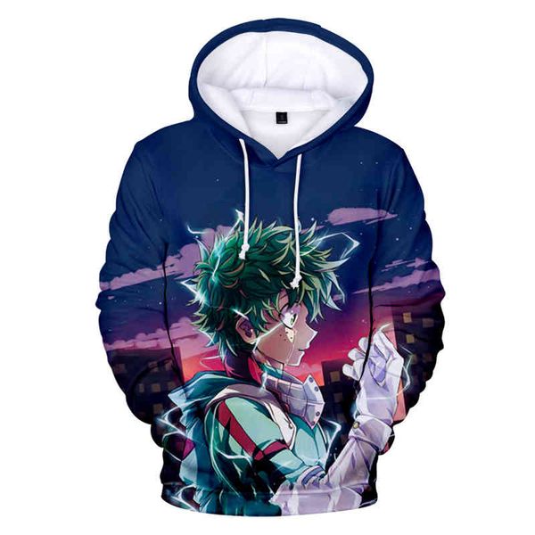 

women's hoodies & sweatshirts cosplay my hero gym hoodie male/female sweaters autumn boy/girl outwear clothes vun2, Black