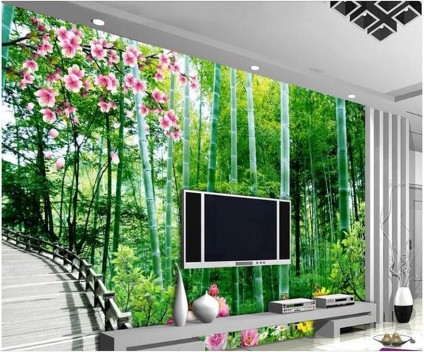 

wallpapers 3d wallpaper custom po mural bamboo trail scenery background living room home decor wall murals for walls 3 d