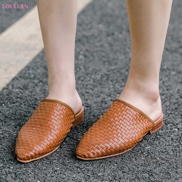 

slipper women 2019 weave be teen flip flop casual shoe slip-on rome style woven square sandal multi size 35-43 drop #0429, Black