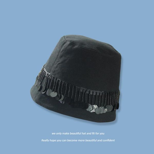 

wide brim hats fashion bucket hat for women black cotton and linen floppy cap with tassel breathable sun men outdoor casual, Blue;gray