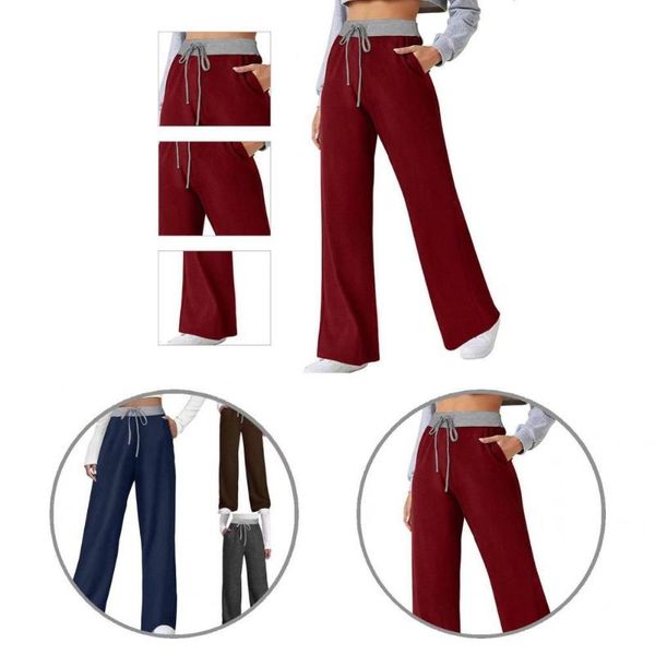 

running pants drawstring great casual women soft solid color for daily wear, Black;blue