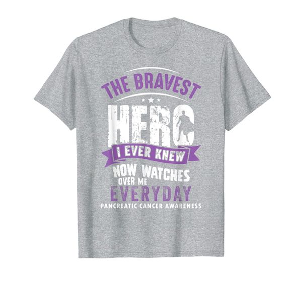 

the bravest heros-pancreatic cancer awareness ribbon shirts, White;black