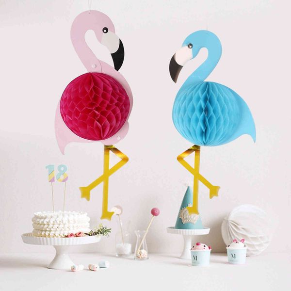 

new christmas decorations paper honeycomb pendant party decoration pink flamingo