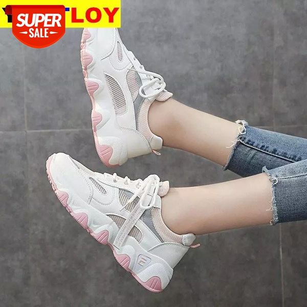 

mesh sports shoes women 2020 new breathable comfortable mesh chunky shoes spring summer 35-40 #5x1r