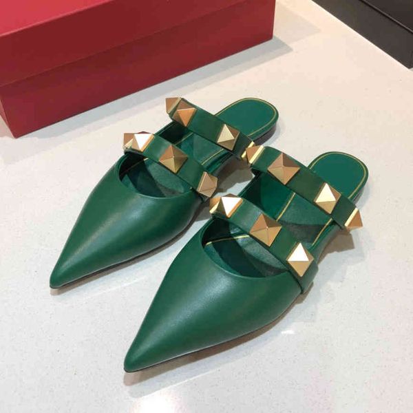 

flat shoes fashion mules for women natural leather pointed toe slip on sandalias slipper summer sandals 's 60% off store online, Black