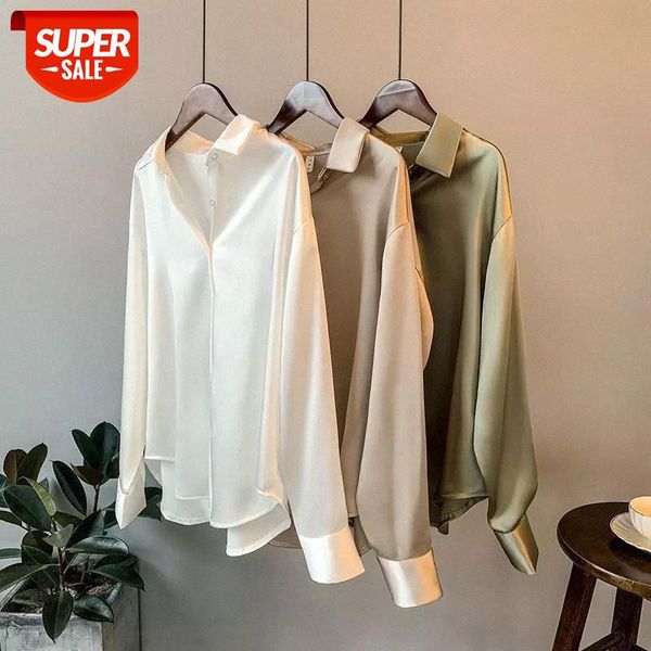 

2021 Spring Autumn Full Sleeve Chiffon Shirts Women OL White Shirts Women Blouse Lapel Single-breasted Female Tops #gM1o