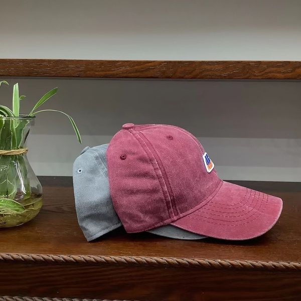 

21 water wash solid letter baseball cap lovers hat, Black;white