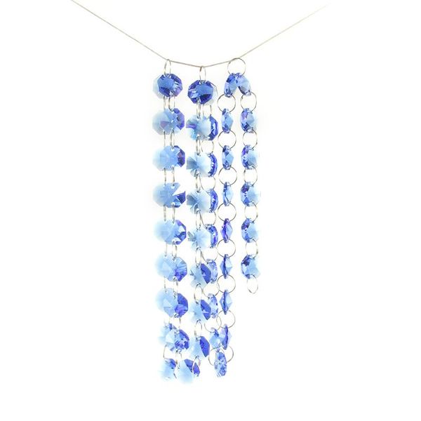 

1/5/10 meters lt.blue garland strand hanging crystal glass 14mm beads curtain diamond chains party tree wedding center decor chandelier