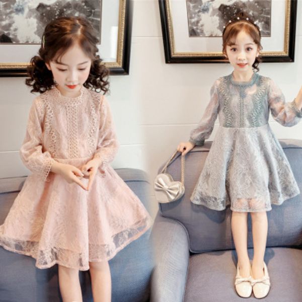 

girl lace princess elegant evening dress, long sleeve, children, 2-12t, Red;yellow