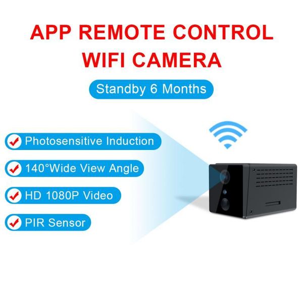 

1080p wide angle camera wireless network infrared night vision monitor indoor and outdoor mobile phone remote battery camera