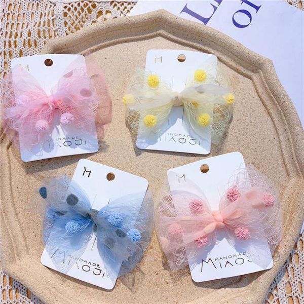 

hair accessories mesh bow clips for girls baby set children grips barrettes kids wear hairpin, Slivery;white