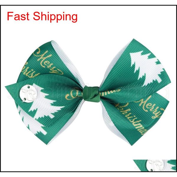 

colorful girl bowknot hair clip cute boutique child ribbon bow barrettes creative kids christmas design hair ac jllzhx dh_garden, Silver