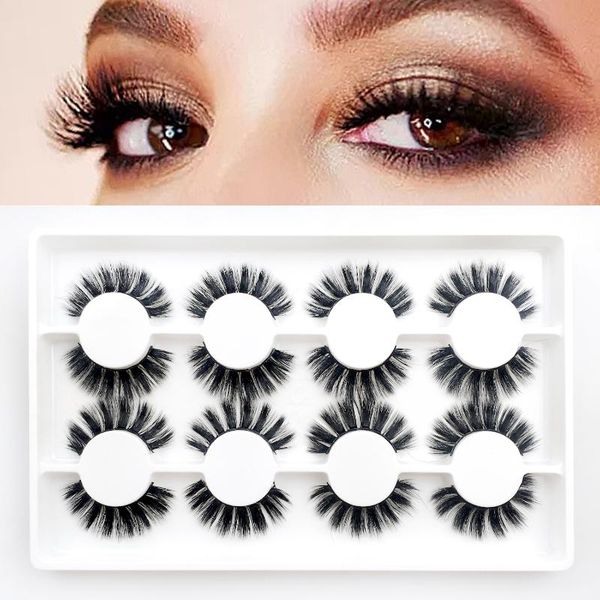 

false eyelashes 8 pairs 10-25mm fake 3d mink makeup lashes fluffy cruelty volume luxury