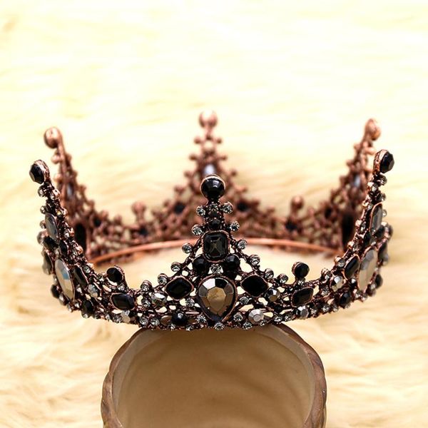 

hair accessories 1pc weeding decor black crystal birthday crown tiaras rhinestone girl bride wedding jewelry for women multi drill headdress