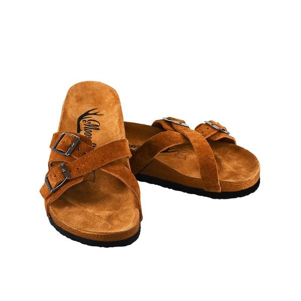 

Moosefield Open-toed Women's Genuine Leather Brown Color Slippers MD-47MMF Spring summer season 2021 new design, Black