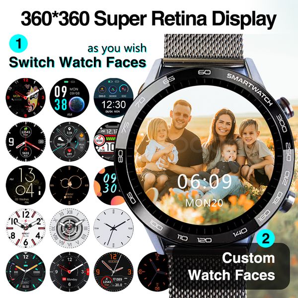 

diy watchfaces smart watch 360*360 hd ips screen smartwatch ecg ip68 fitness tracker expert sport smart watch for men womeng, Slivery;brown