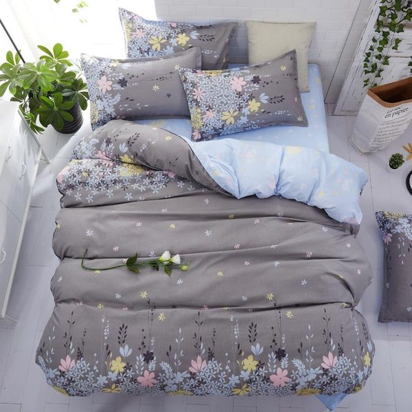 

bedding sets grey set 2021 summer bed linens 3or 4pcs/set duvet cover pastoral kids / king bedclothes