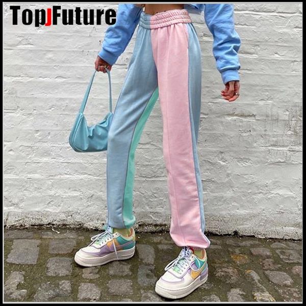 

women's pants & capris harajuku sweet lolita hoodies girl women contrast color y2k aesthetic patchwork hoodie cute long, Black;white