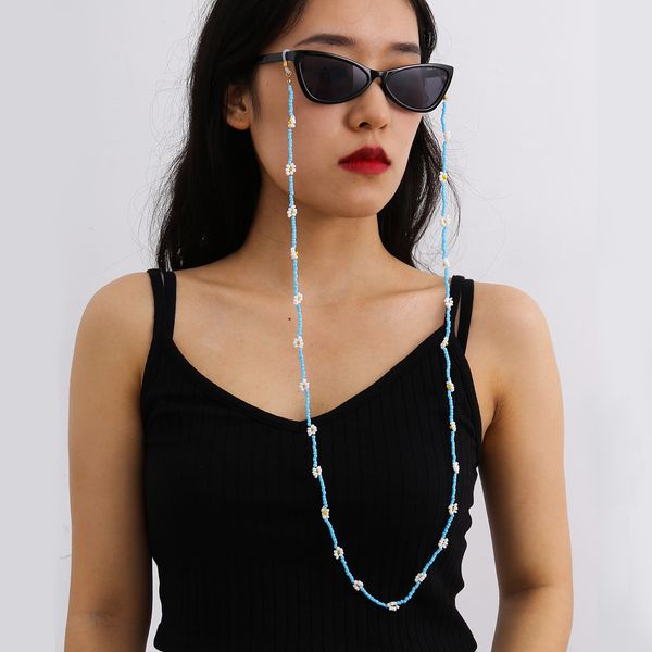 

jewelry simple daisy rice beads fashion women's glasses chain, Silver