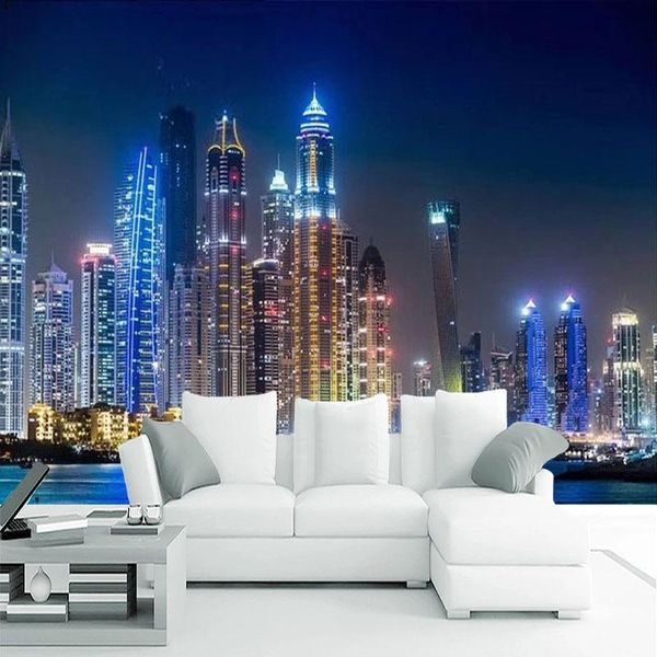 

wallpapers custom any size mural wallpaper 3d city night landscape wall painting living room tv sofa home decor papers papel de parede