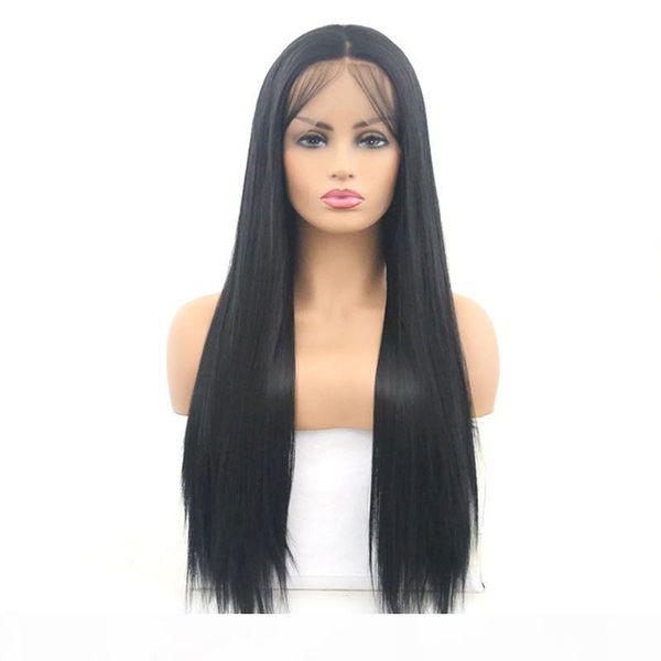 

fashion european and american straight hair wig lace wig black long hair straight hair full cover lace set, Black;brown