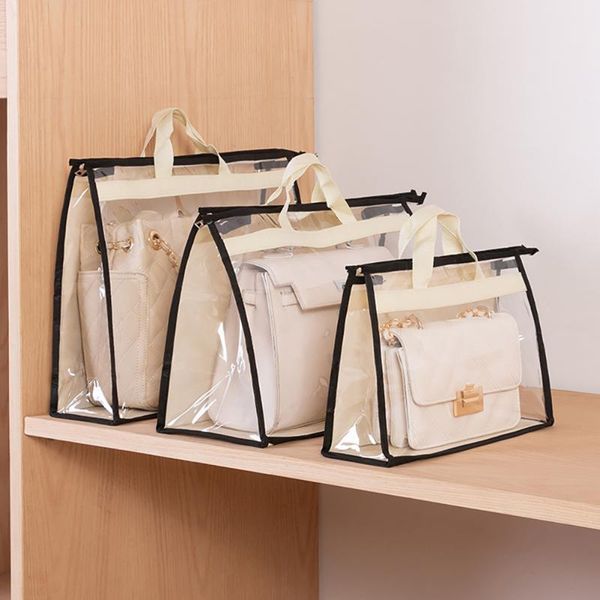 

storage bags non-woven fabric dust bag for handbag transparent travel hanging toiletry pouch wardrobe closet cover women