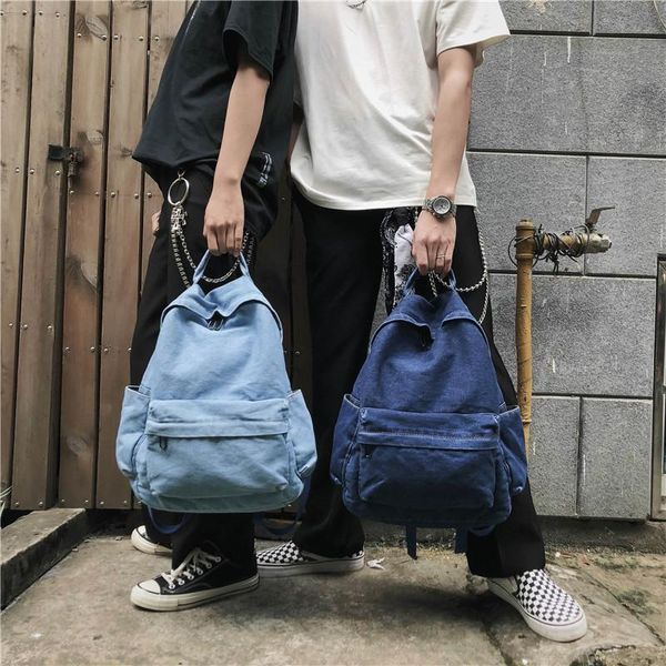 

outdoor bags women's backpack 2021 korean jeans bag fashion large capacity travel student school laptop