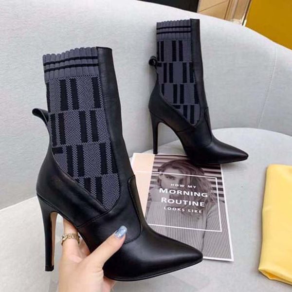

women designer boots silhouette ankle boot black martin booties stretch high heel sock boots and flat sock sneaker winter women shoes shoe00