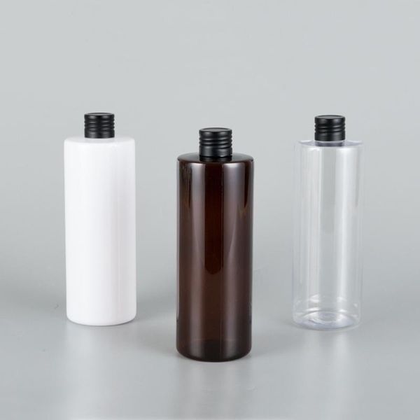 

storage bottles & jars 350ml x 20 flat shoulder plastic bottle essential oil pet black aluminum cover leakproof empty cosmetic