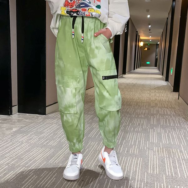 

2021 new fashionable broad load of korean camouflage print sports for young girls -spring spring cargo pants 6rka, Blue