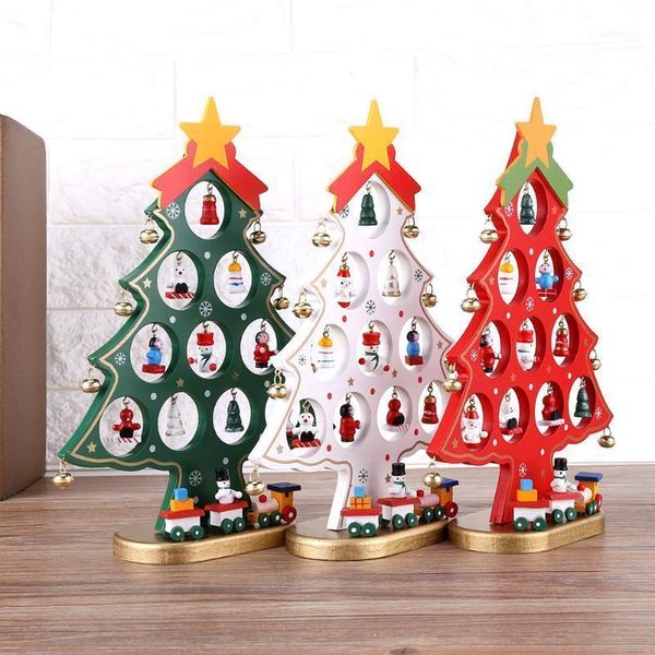 

christmas decorations tree diy wooden ornaments festival party xmas table desk decoration toy hanging gift1