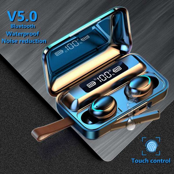 

headphones & earphones f9 tws wireless in-ear bluetooth headsets stereo with charging box microphone for smartphone