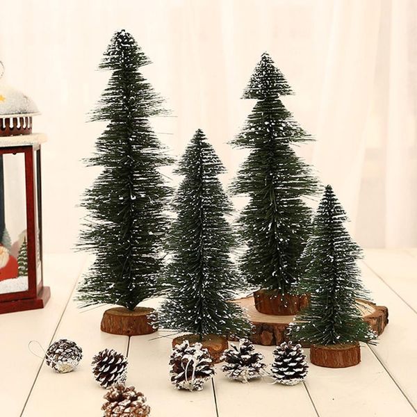 

christmas decorations deskdecoration mini flocking tree, home covered with snowy pine tree