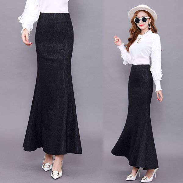

2021 new winter bag lace paragraph tail fish hip thick bones spring skirt clothes of wild women 6ip1, Black