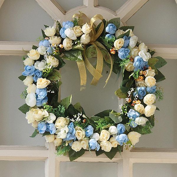 

decorative flowers & wreaths christmas garland 35cm 45cm door wall decor silk rose artificial flower wreath party decoration for home living