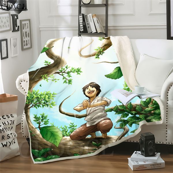 

cloocl blankets anime naruto senju hashirama 3d print hip-hop style sofa travel throw blanket teens plush quilt