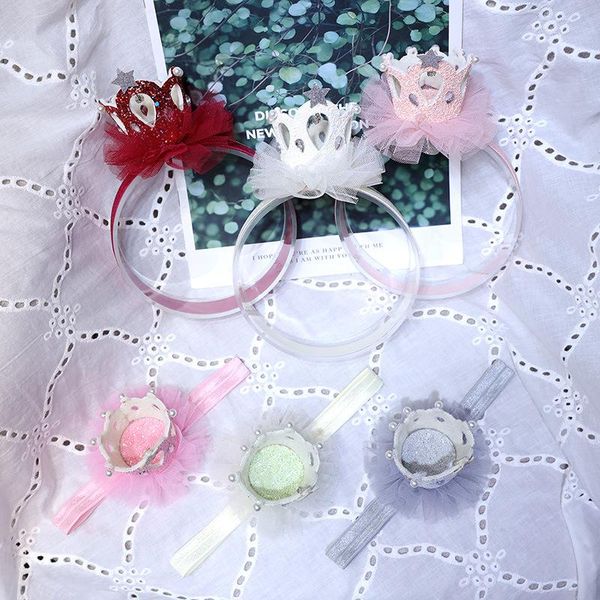 

hair accessories boutique 12pcs fashion glitter star rhinestone tiaras headbands floral pearl crown soft hairbands princess, Slivery;white